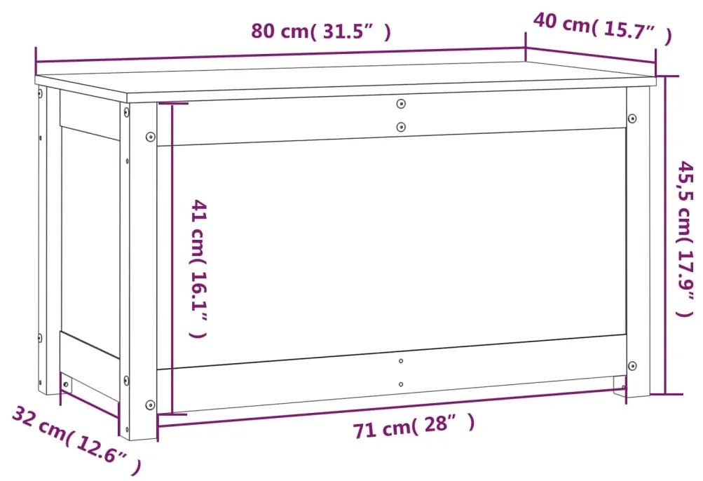 ΚΟΥΤΙ ΑΠΟΘΗΚΕΥΣΗΣ ΛΕΥΚΟ 80X40X45,5 ΕΚ ΑΠΟ ΜΑΣΙΦ ΞΥΛΟ ΠΕΥΚΟΥ 823535