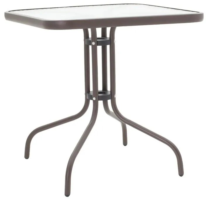 Tραπεζαρία Obbi-Watson σετ 5τεμ καφέ μέταλλο-pe rattan 80x80x70εκ 80x80x70 εκ.