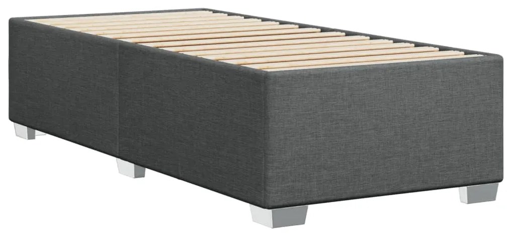 Κρεβάτι Boxspring με Στρώμα Σκούρο Γκρι 80x200 εκ. Υφασμάτινο - Γκρι