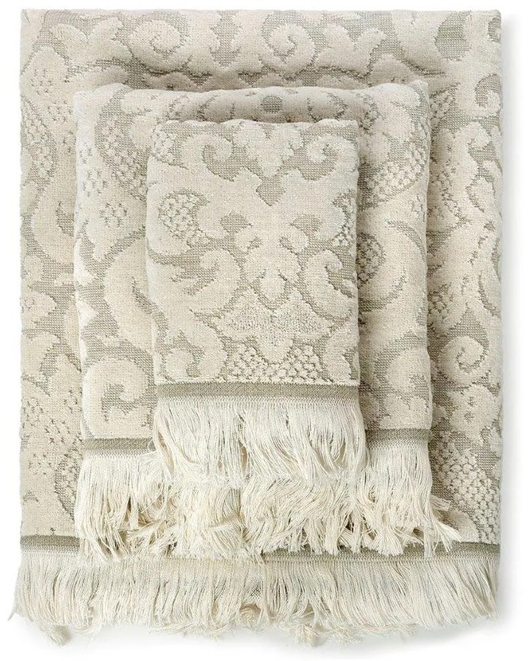Πετσέτες Linen (Σετ 3Τμχ) 02.510.10 Ecru Cryspo Trio Σετ Πετσέτες 70x140cm 100% Cotton