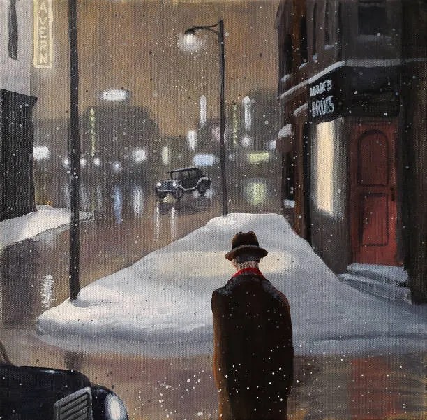 Εικονογράφηση Retro Street Scene, Dave Rheaume Artist