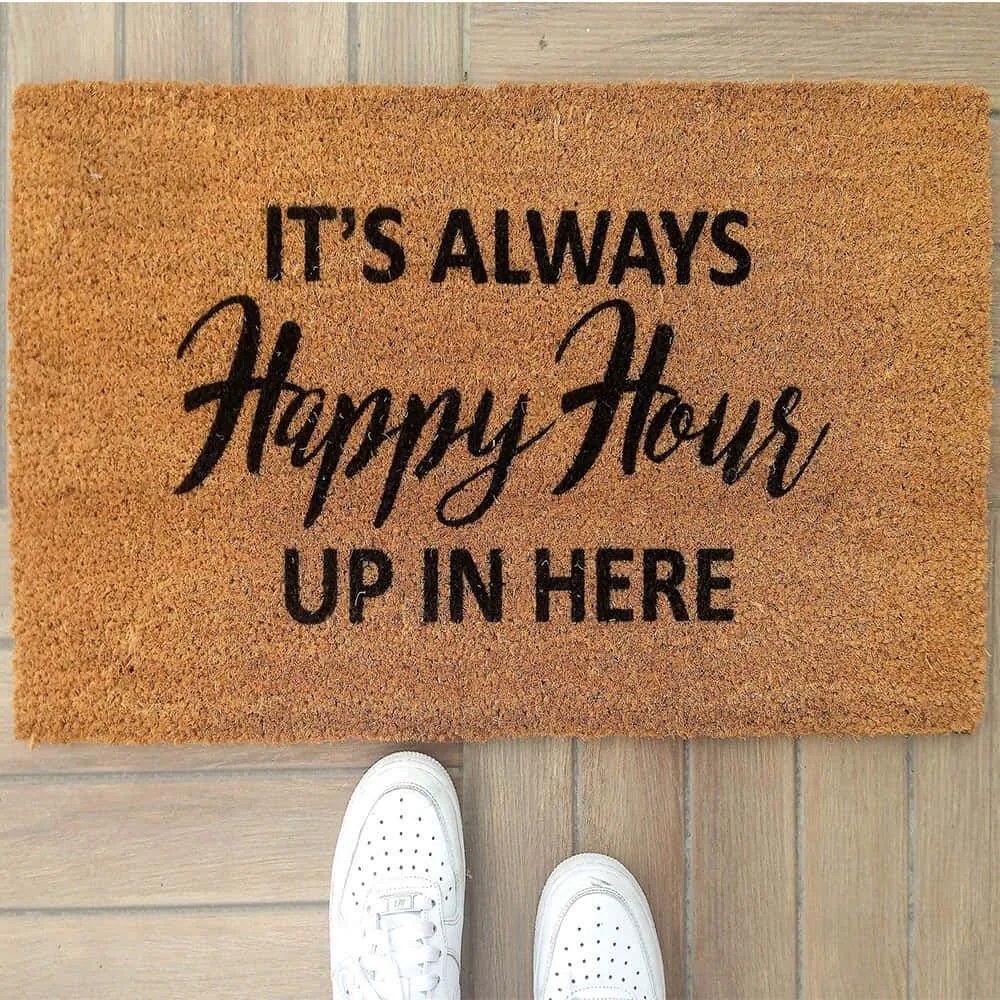Πατάκι Εισόδου Happy Hour 796LMN9832 70x40cm Brown-Black Aberto Design 70x40