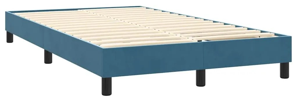 Κρεβάτι Boxspring με Στρώμα Σκούρο Μπλε 160x210 εκ. Βελούδινο - Μπλε