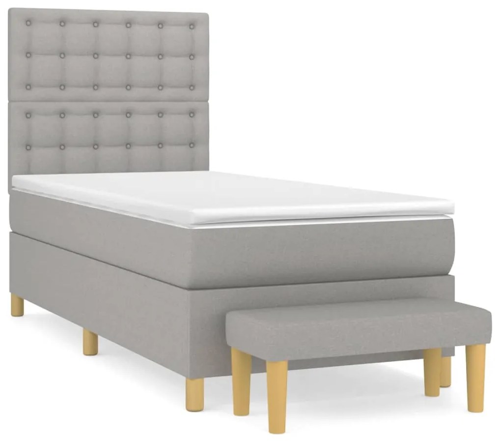 ΚΡΕΒΑΤΙ BOXSPRING ΜΕ ΣΤΡΩΜΑ ΑΝΟΙΧΤΟ ΓΚΡΙ 80X200 ΕΚ. ΥΦΑΣΜΑΤΙΝΟ 3137429