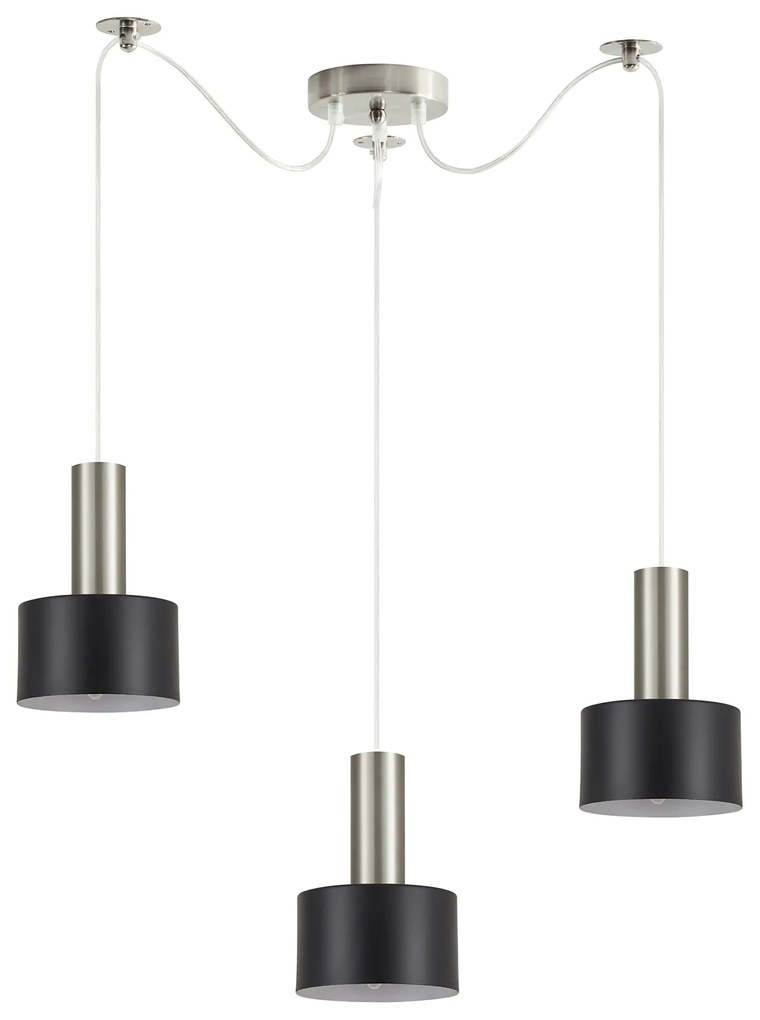 Φωτιστικό Οροφής  SE21-NM-4-NM3-MS1 ADEPT TUBE Nickel Matt Pendant Black Metal Shade+ - 77-8451 - 51W - 100W - 77-8451