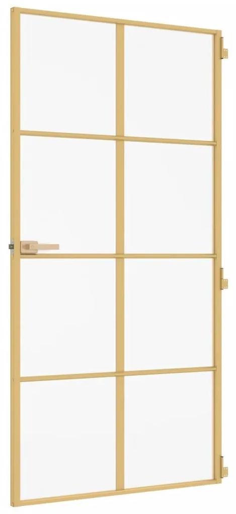 Εσωτερική Πόρτα Χρυσή 102,5x201,5 εκ. Ψημένο Γυαλί &amp; Αλουμίνιο - Μαύρο
