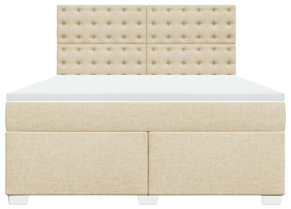 ΚΡΕΒΑΤΙ BOXSPRING ΜΕ ΣΤΡΩΜΑ ΚΡΕΜ 180X200 ΕΚ. ΥΦΑΣΜΑΤΙΝΟ 3290586