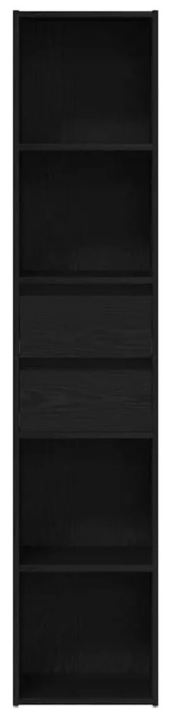 vidaXL Βιβλιοθήκη Μαύρη δρυς 36 x 30 x 171 εκ. Επεξεργασμένο ξύλο