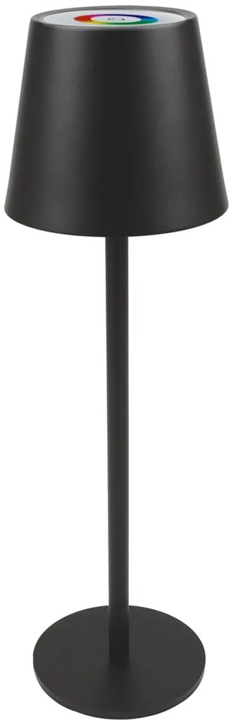 POWERTECH LED επιτραπέζιο φωτιστικό HLL-0195, RGB, ρυθμιζόμενο, επαναφορτιζόμενο, μαύρο