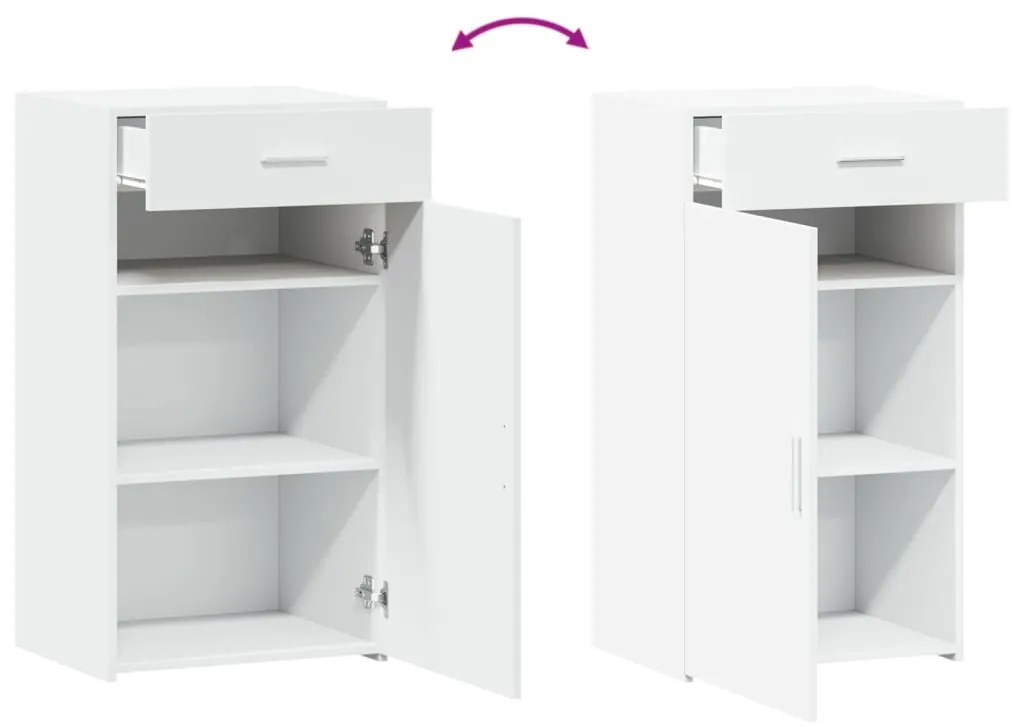 vidaXL Συρταριέρα Λευκή 50x42,5x93 εκ. από Επεξεργασμένο Ξύλο