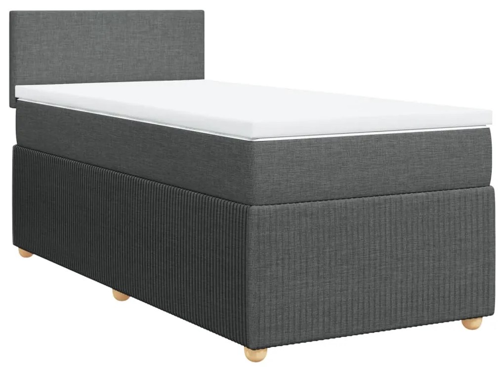 ΚΡΕΒΑΤΙ BOXSPRING ΜΕ ΣΤΡΩΜΑ ΣΚΟΥΡΟ ΓΚΡΙ 100X200 ΕΚ. ΥΦΑΣΜΑΤΙΝΟ 3287361