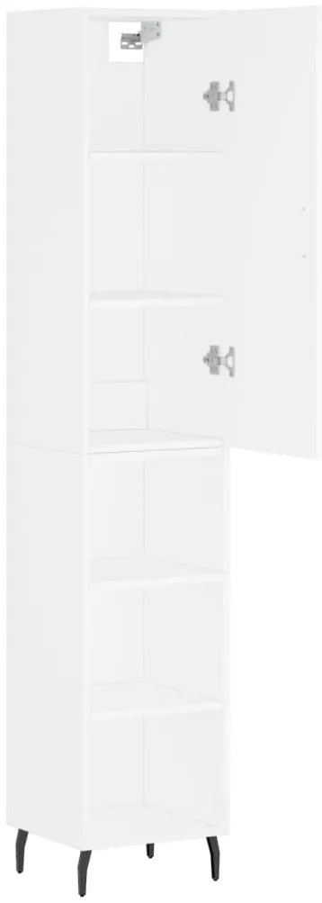 vidaXL Ντουλάπι Λευκό 34,5 x 34 x 180 εκ. από Επεξεργασμένο Ξύλο
