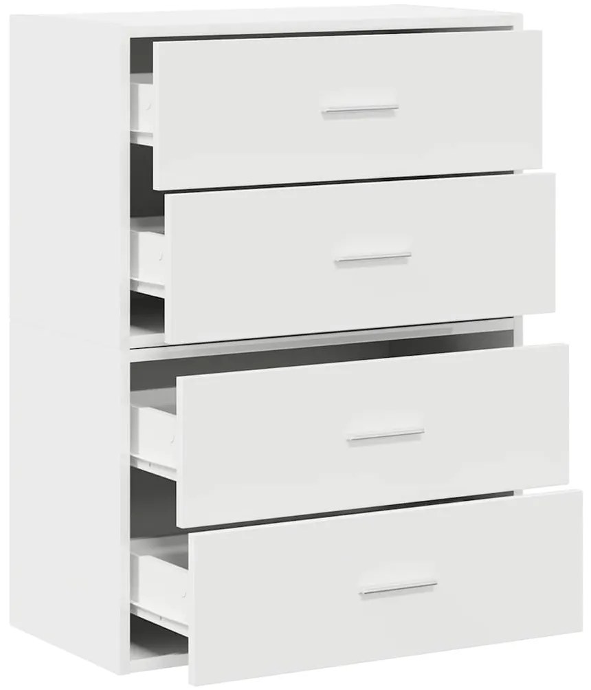 vidaXL Ντουλάπια με 2 συρτάρια 2 τεμάχια Λευκό 60x31x40 cm