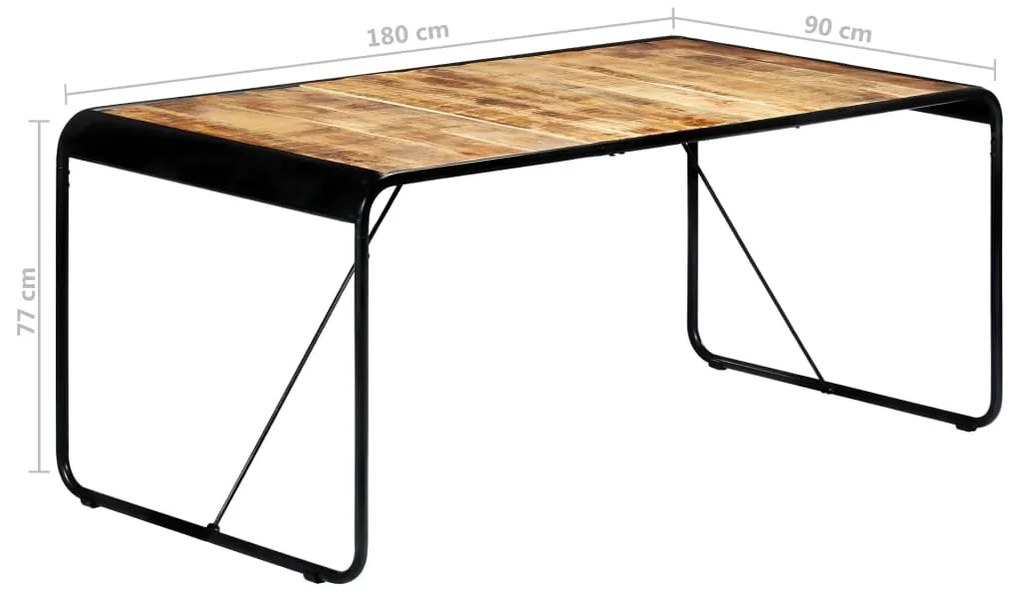 vidaXL Τραπεζαρία 180 x 90 x 76 εκ. από Μασίφ Ακατέργαστο Ξύλο Μάνγκο