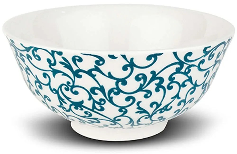Μπωλ Δημητριακών Aurora 10-099-335 Φ15,5x7cm 650ml White-Blue Nava Porcelain