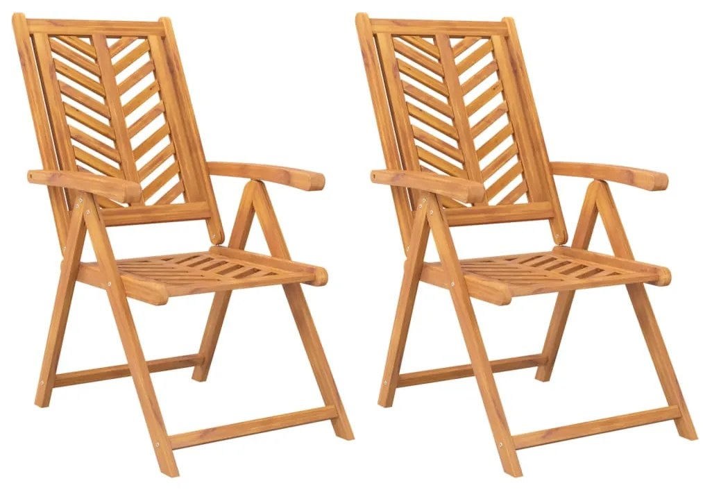 vidaXL Καρέκλες Κήπου Ανακλινόμενες 2 τεμ. από Μασίφ Ξύλο Ακακίας