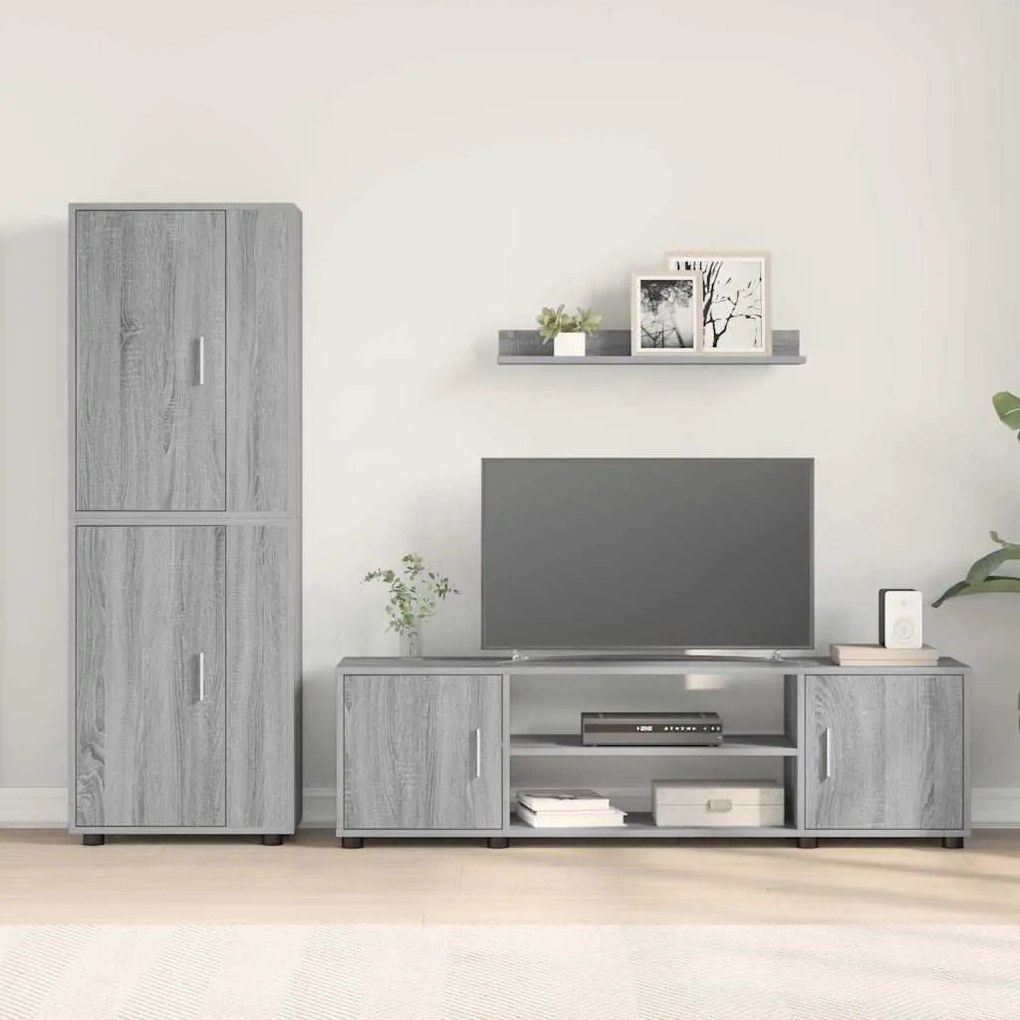 vidaXL Σετ 4 τεμαχίων για ντουλάπα τηλεόρασης 4 pcs Γκρι sonoma