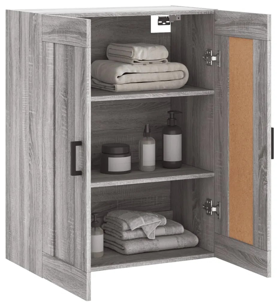 vidaXL Ντουλάπι Επιτοίχιο Γκρι Sonoma 69,5 x 34 x 90 εκ. Επεξεργ. Ξύλο