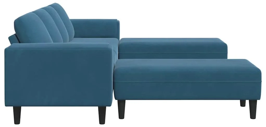 vidaXL Σετ Καναπέ 3 pcs Μπλε Βελούδο