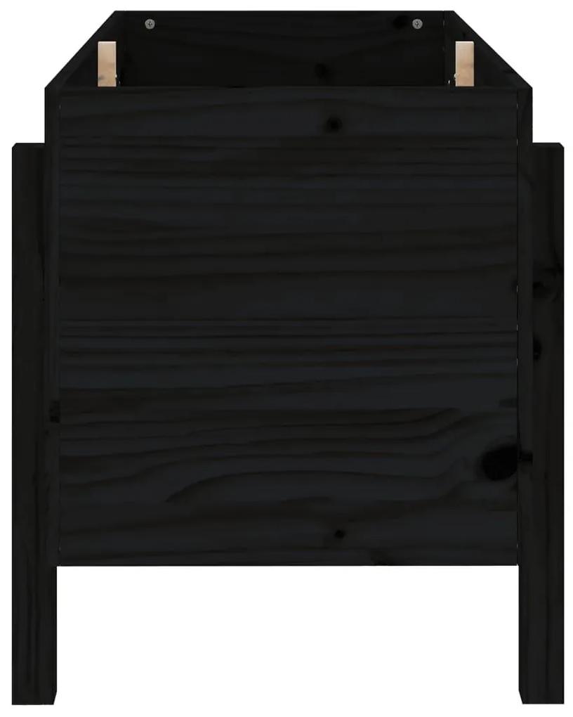 Ζαρντινιέρα Υπερυψωμένη 101 x 50 x 57 εκ. από Μασίφ Ξύλο Πεύκου - Μαύρο