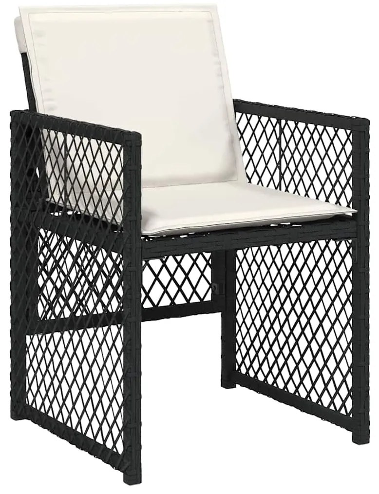 vidaXL Σέτ φαγητού για κήπο 5 pcs Μαύρο συνθετικό ρατάν