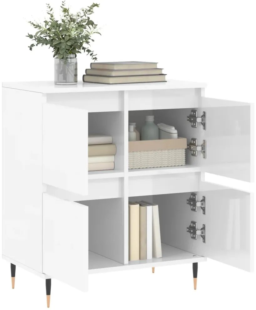 vidaXL Ντουλάπι Γυαλιστερό Λευκό 60x35x70 εκ. από Επεξεργασμένο Ξύλο
