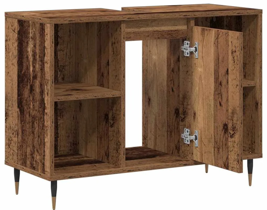 vidaXL Ντουλάπι Μπάνιου Παλαιό ξύλο 80 x 33 x 60 εκ Επεξεργασμένο ξύλο