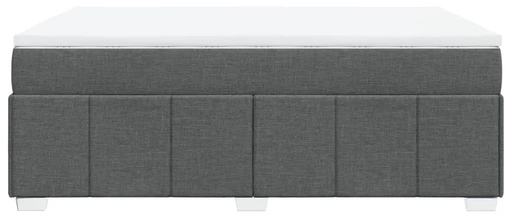 Κρεβάτι Boxspring με Στρώμα Σκούρο Γκρι 160x200 εκ Υφασμάτινο - Γκρι