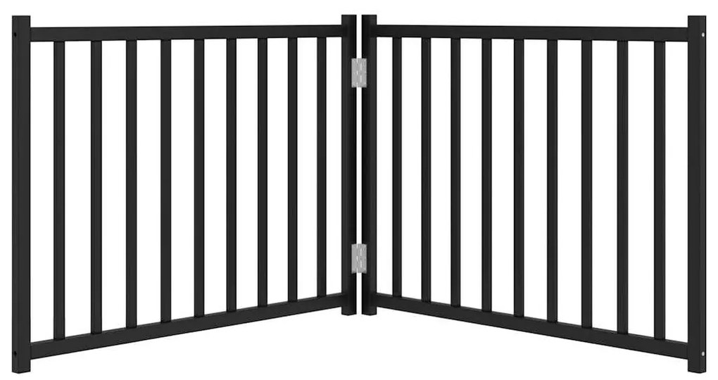 vidaXL Διαχωριστικό Σκύλων Πτυσσόμενο 2 Πάνελ Μαύρο 160 εκ Μασίφ Ελάτη