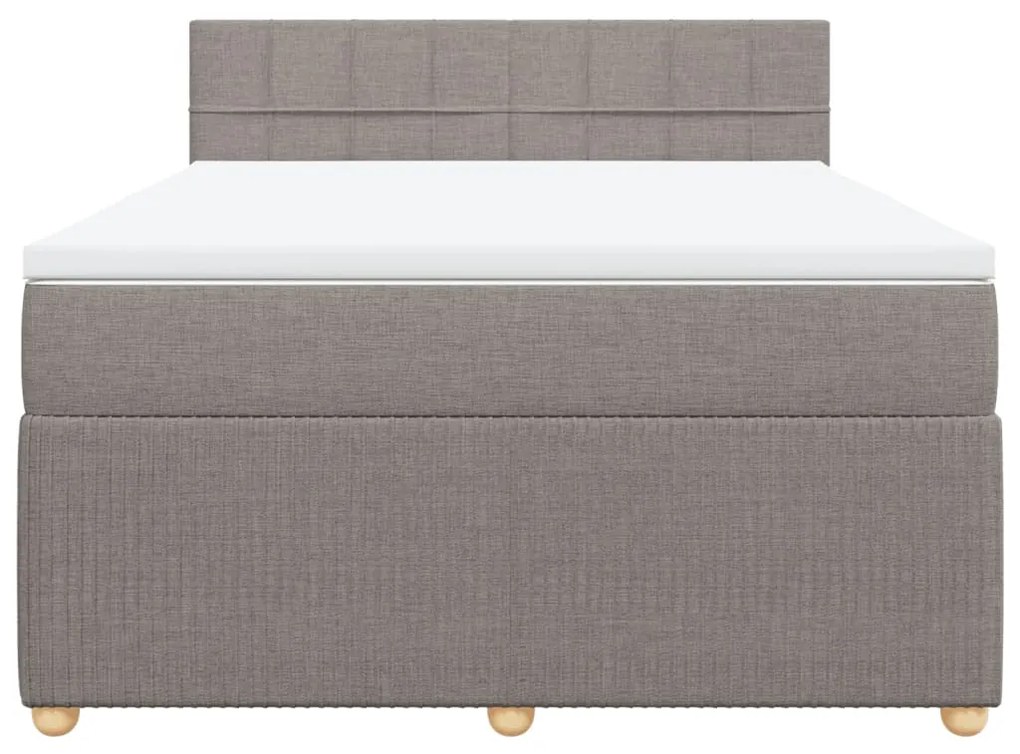 vidaXL Κρεβάτι Boxspring με Στρώμα Taupe 140x200 εκ. Υφασμάτινο