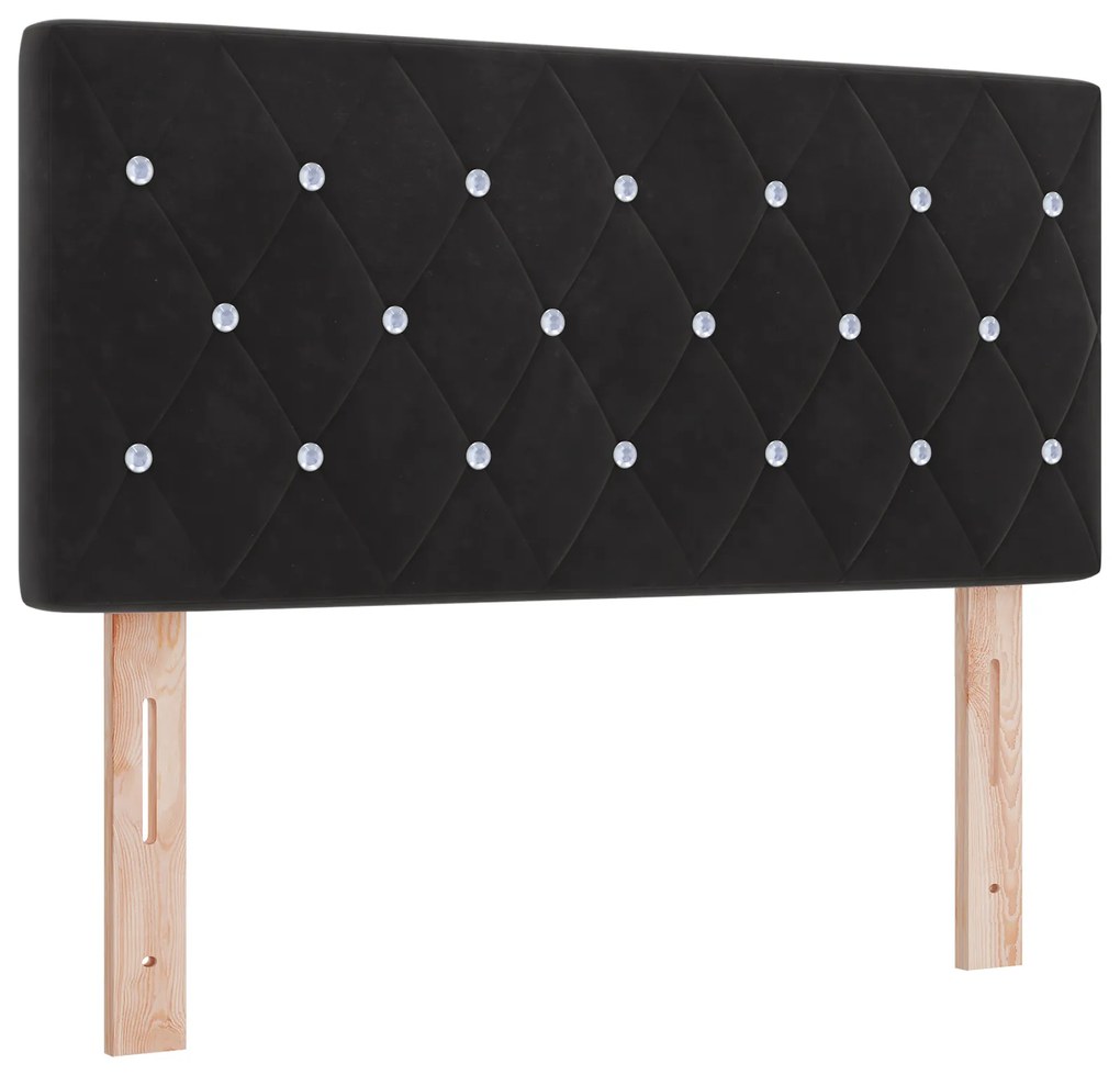 vidaXL κρεβάτι Box Spring με στρώμα μαύρο 100x200 εκ. βελούδο