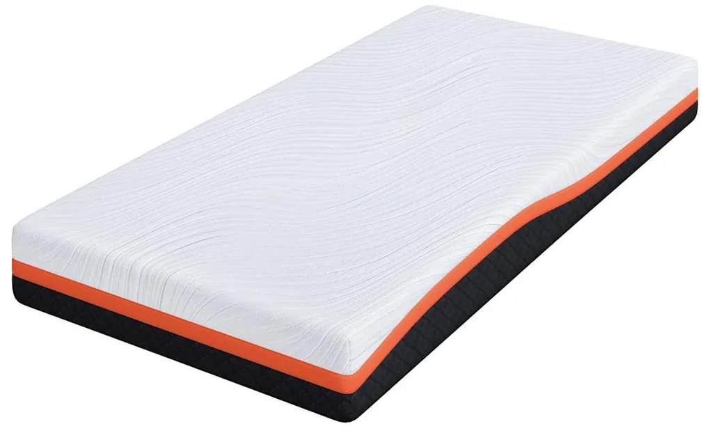 vidaXL Στρώμα Λευκό και Μαύρο 120 x 200 cm Αφρός Εμποτισμένος με Gel