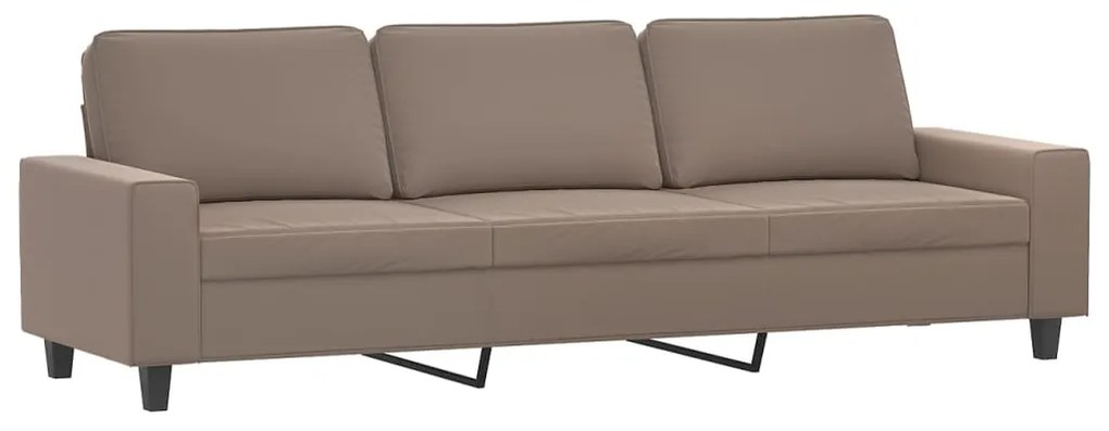 vidaXL Καναπές Τριθέσιος Taupe 210 εκ. Ύφασμα Μικροϊνών Υποπόδιο