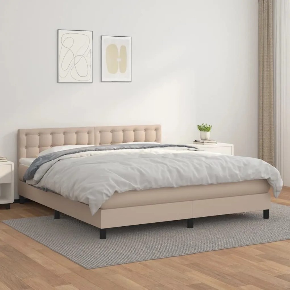 ΚΡΕΒΑΤΙ BOXSPRING ΜΕ ΣΤΡΩΜΑ ΚΑΠΟΥΤΣΙΝΟ 180X200 ΕΚ. ΣΥΝΘ. ΔΕΡΜΑ 3141142