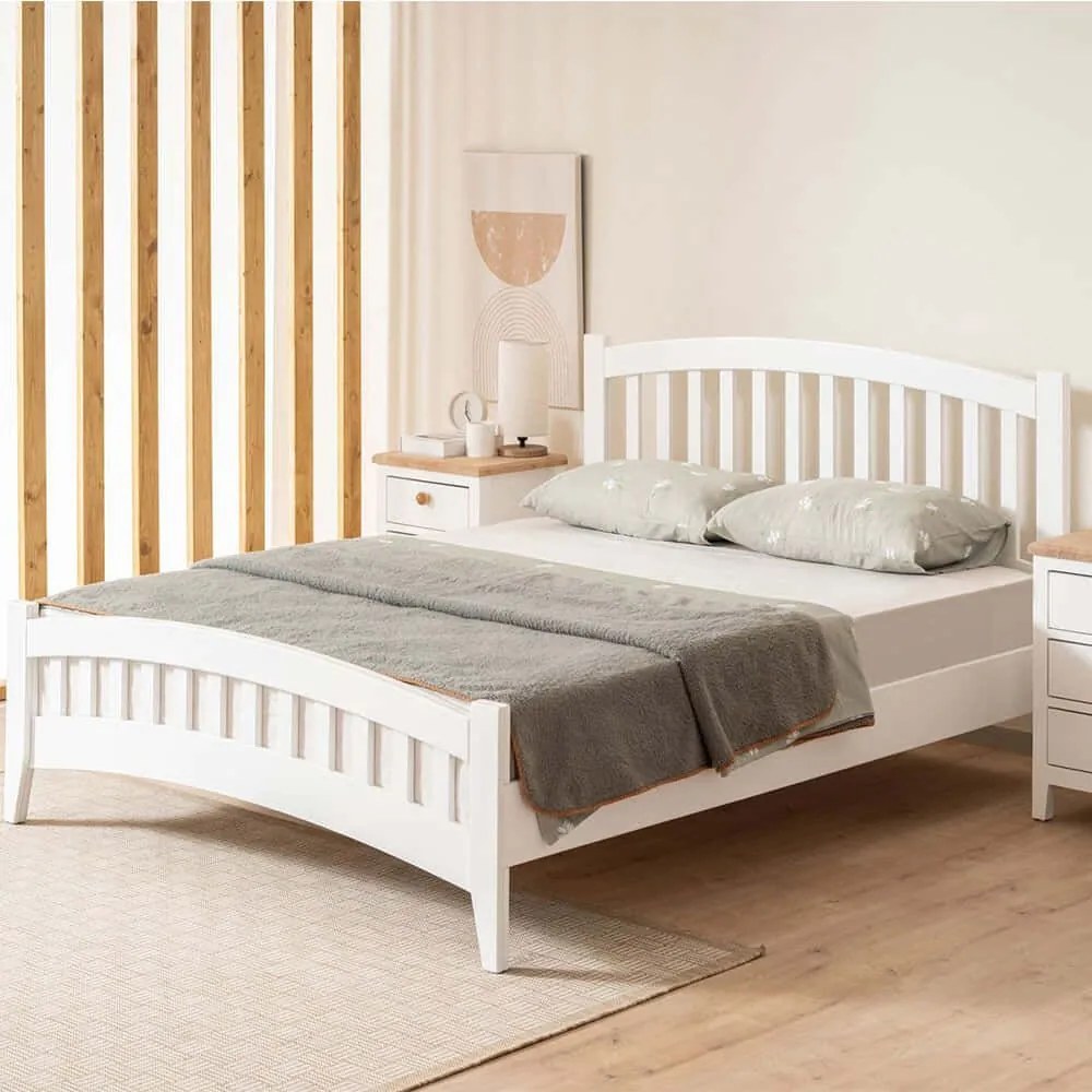 Κρεβάτι Lrya Modern Country (Για Στρώμα 120x200cm) 524ADS1509 120x200x98cm White  Semi-double