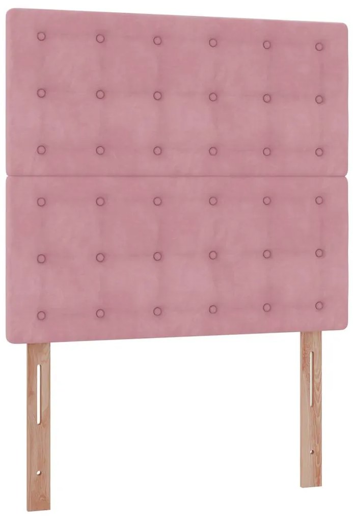 Οθωμανικό κρεβάτι με στρώματα ροζ 90x190cm Velvet 3313588