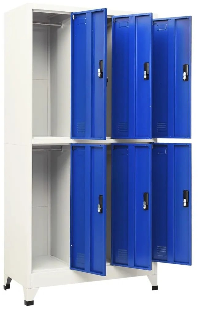 Φοριαμός Γκρι και Μπλε 90 x 45 x 180 εκ. Ατσάλινος - Γκρι
