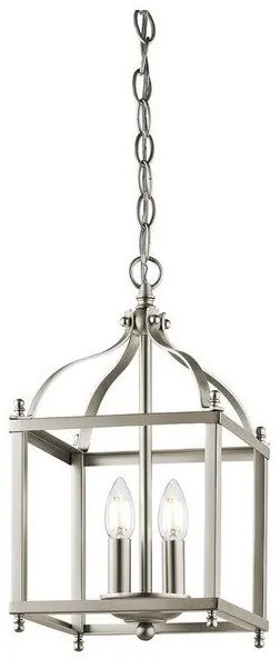 Κρεμαστό Φωτιστικό Οροφής 2xE14 Φανάρι Larkin Elstead Lighting-KL-LARKIN-P-S-NI-Νίκελ Ματ KL-LARKIN-P-S-NI