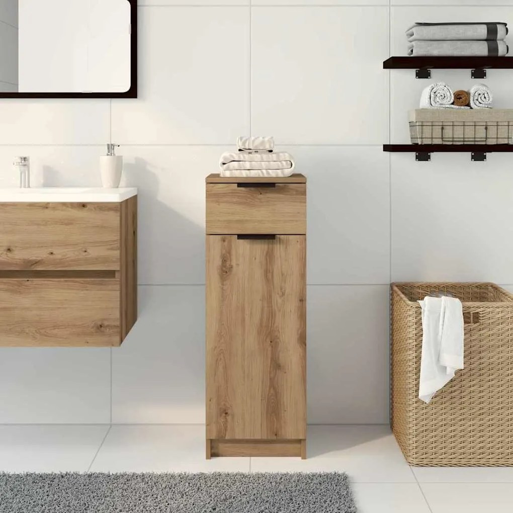 vidaXL Ντουλάπι Μπάνιου με συρτάρι artisan δρυς 32 x 34 x 90 εκ