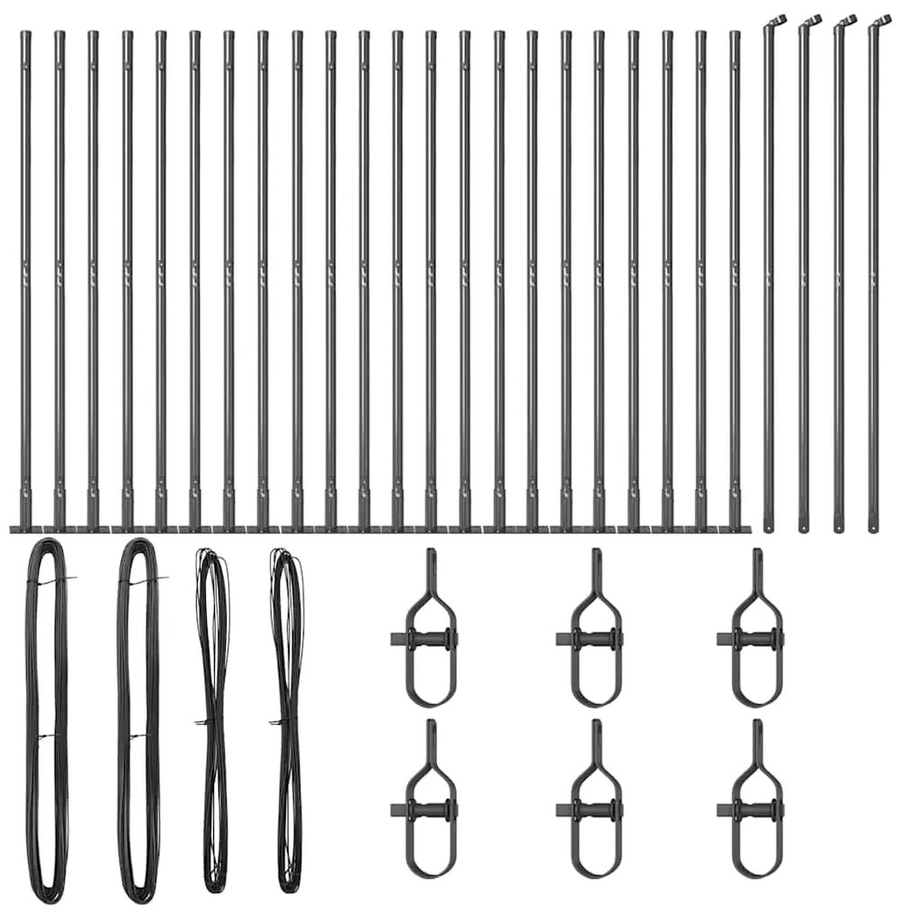 vidaXL Στύλος Περιφράξεων 26 pcs Ασημί Μέγεθος: 3.2 x 3.2 x 83.5 εκ.