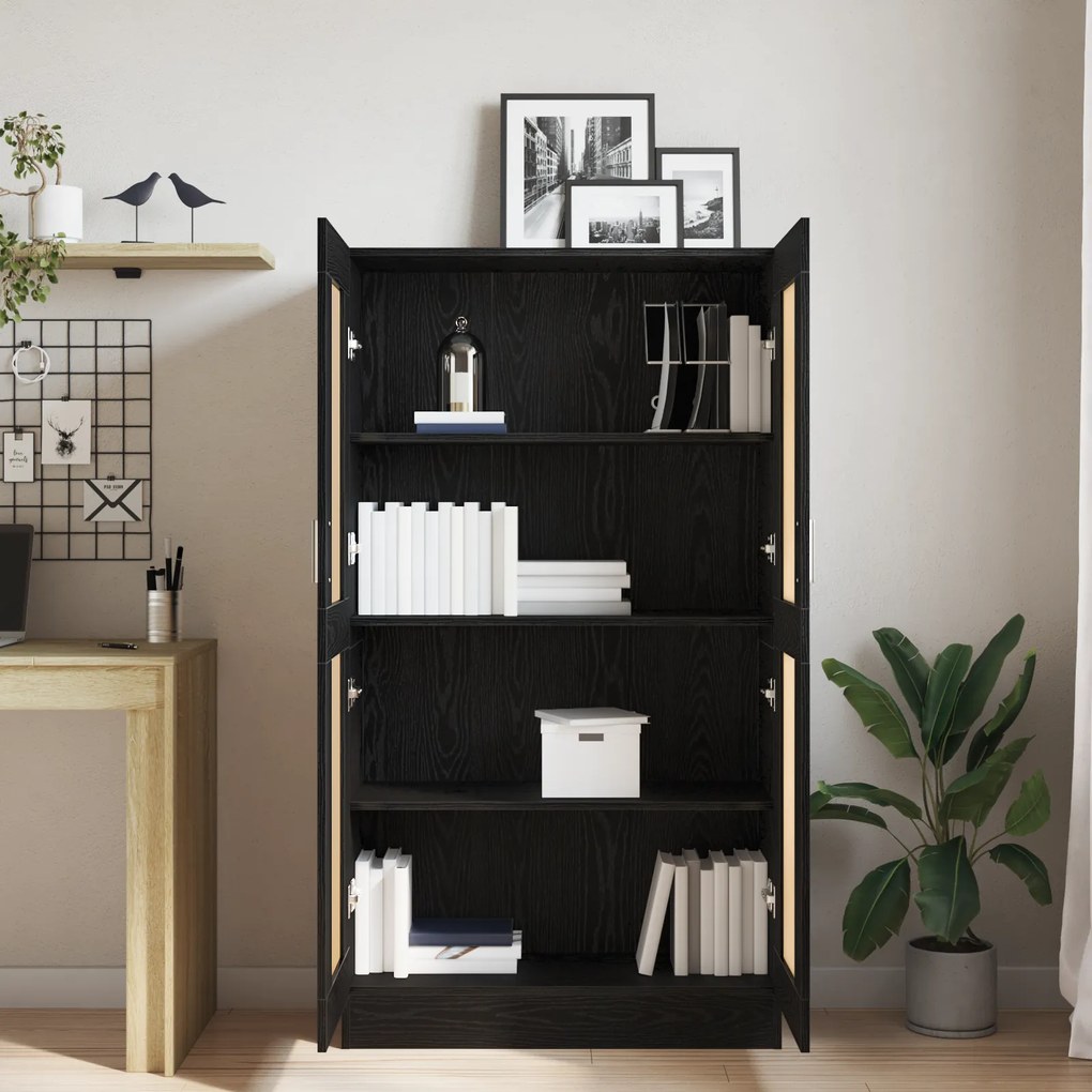 vidaXL Βιβλιοθήκες 2 τμχ Μαύρο Δρυς 165x30,5x150 εκ Επεξεργασμένο ξύλο
