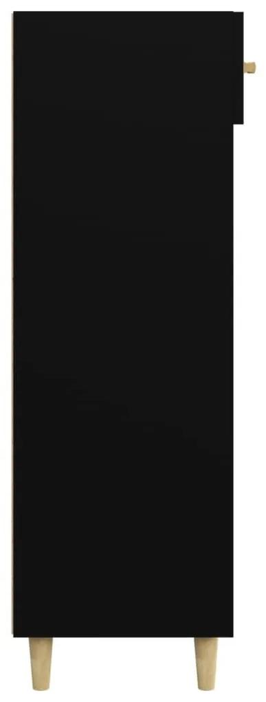 Παπουτσοθήκη Μαύρη 60x35x105 εκ. από Επεξεργασμένο Ξύλο - Μαύρο