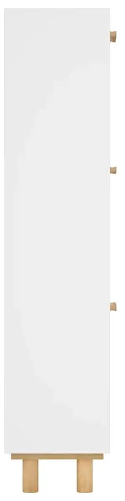 vidaXL Παπουτσοθήκη Λευκή 52x25x115 εκ Επεξεργασμένο Ξύλο&amp;Φυσικό Ρατάν
