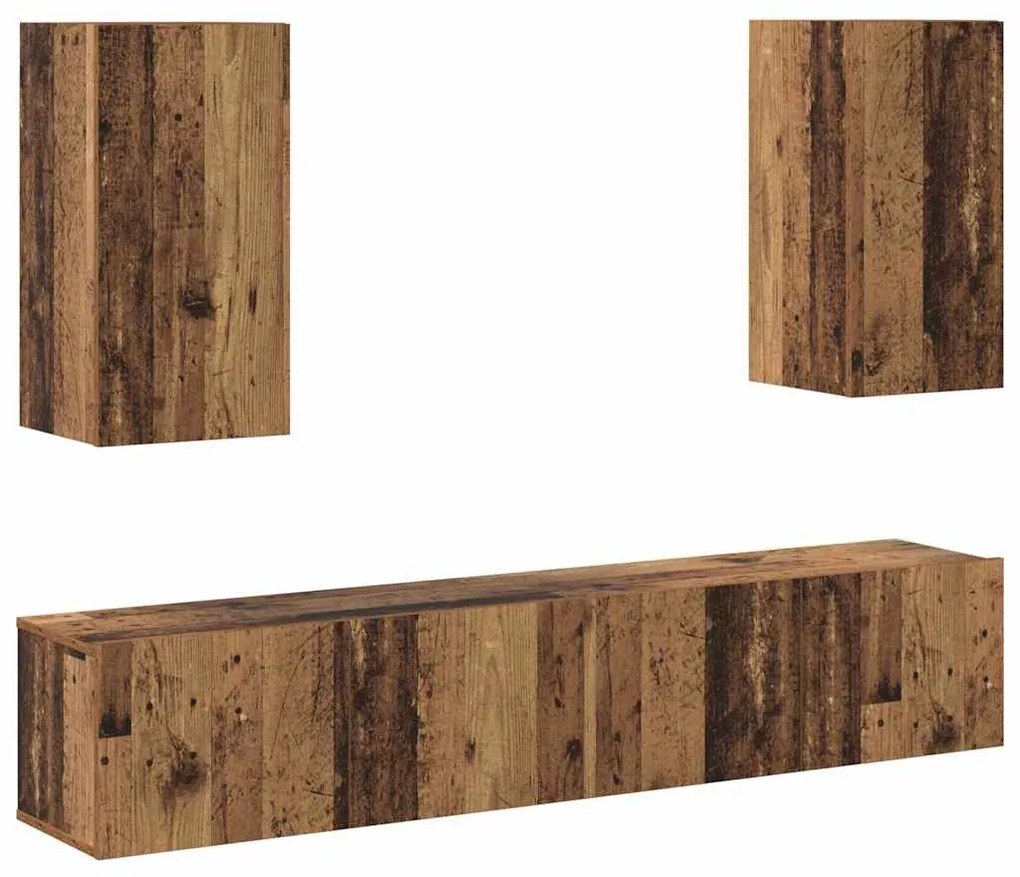 vidaXL Σετ επίπλου τηλεόρασης 4 pcs Παλαιό ξύλο 80 x 30 x 30 εκ
