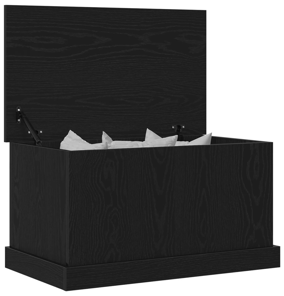 vidaXL Κουτί Αποθήκευσης Μαύρο Δρυς 70x40x38 εκ. Κατασκευασμένο Ξύλο