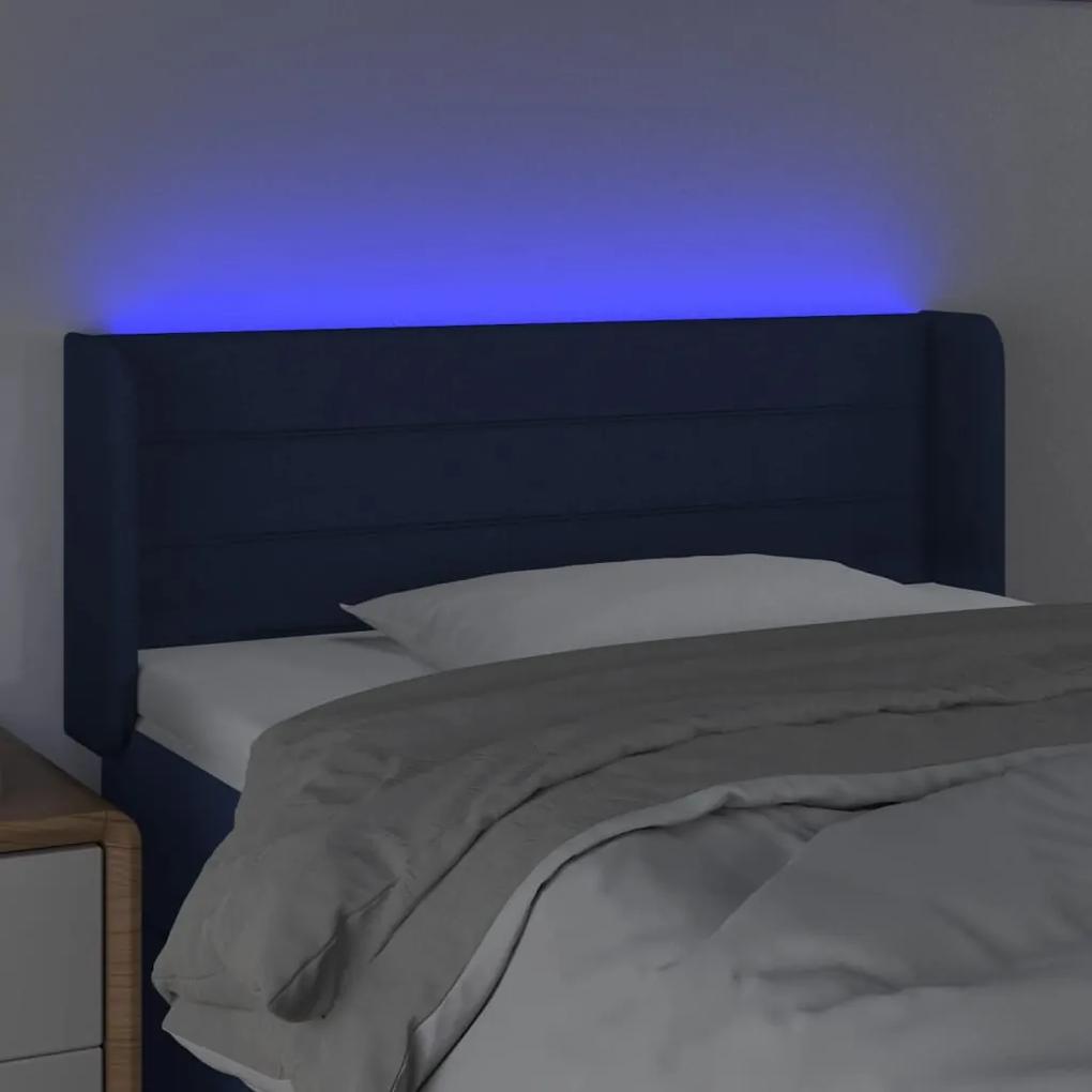 vidaXL Κεφαλάρι Κρεβατιού LED Μπλε 83x16x78/88 εκ. Υφασμάτινο