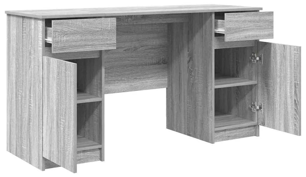 vidaXL Γραφείο Γκρι sonoma 140 x 49 x 76 εκ. Επεξεργασμένο ξύλο