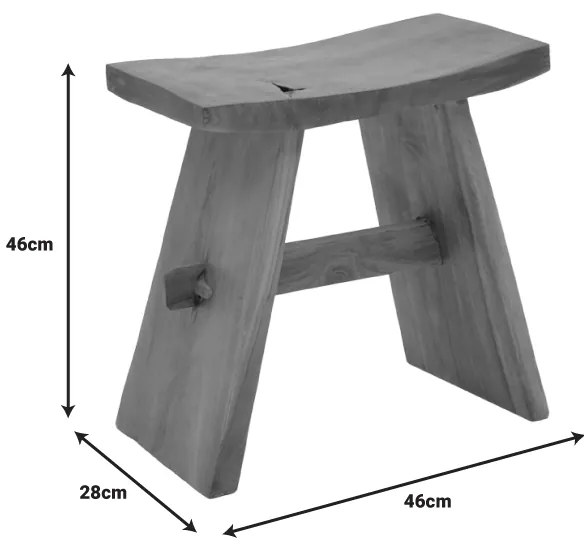 Σκαμπό Shogun pakoworld teak ξύλο σε φυσική απόχρωση 46x28x46εκ - 338-000017