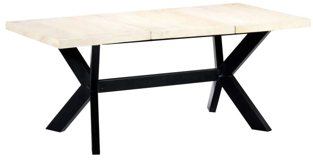 vidaXL Τραπεζαρία Λευκή 180 x 90 x 75 εκ. από Μασίφ Ξύλο Μάνγκο