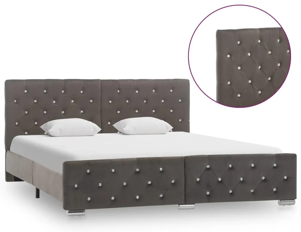 vidaXL Πλαίσιο Κρεβατιού Γκρι 160 x 200 εκ. Βελούδινο